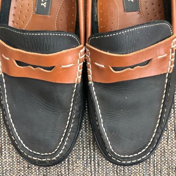 Bally 2 Tone Penny Loafers Mens Size 7 - Picture 2 of 8